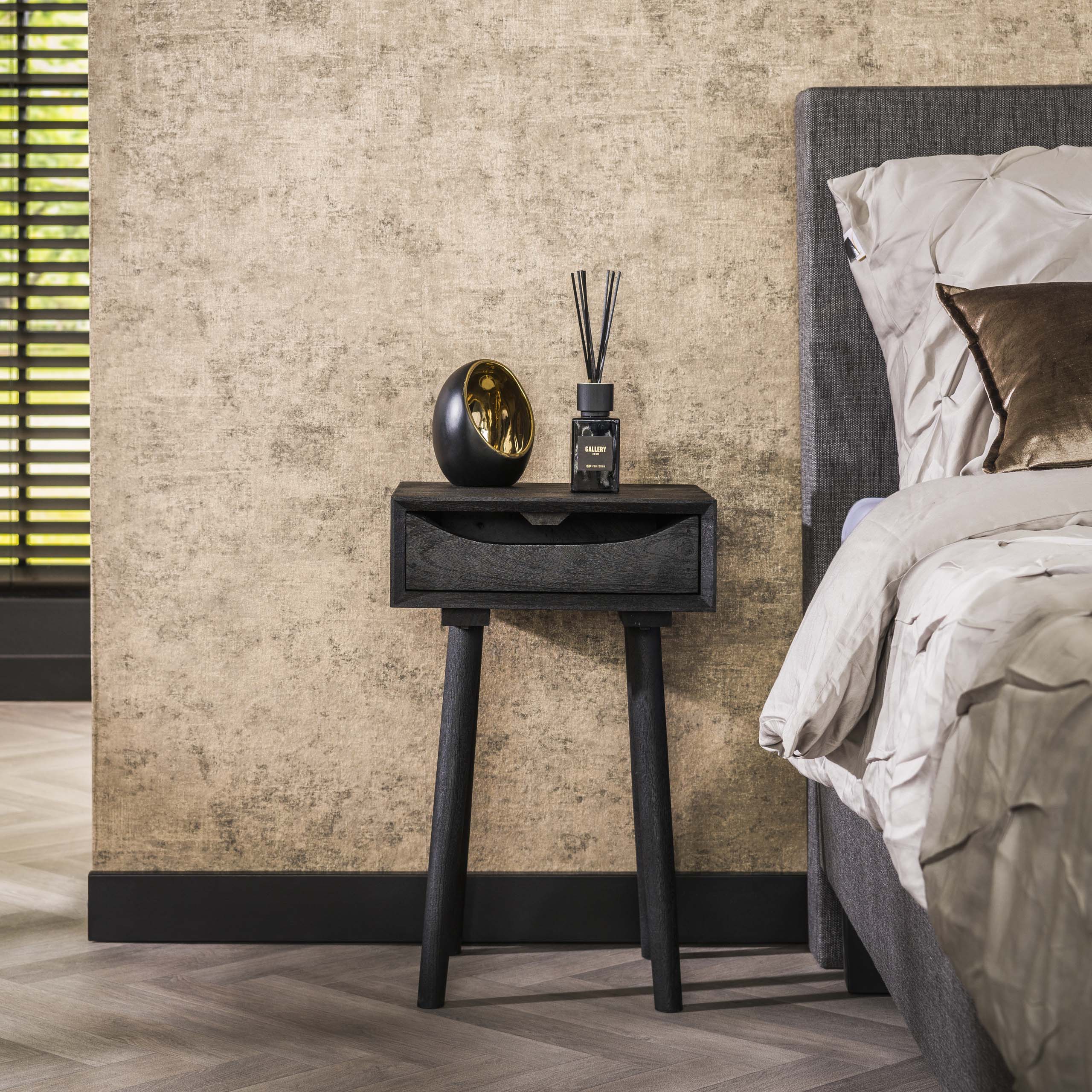 Nachtkastje 1L sleek wood inlay